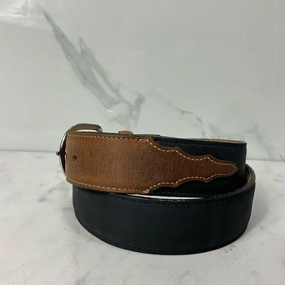 JUSTIN BOOTS Two Tone Leather Belt